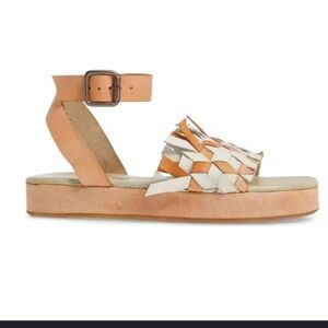 Free People Women's Ankle Strap Platform Woven Sandals Size37/ 6.5 US